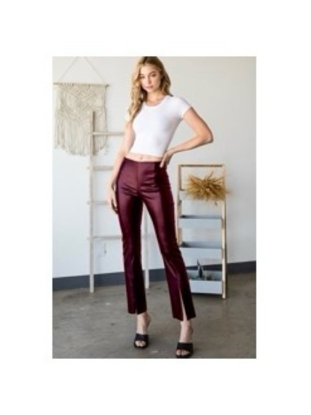 HEIMISH USA Burgundy Leather 👖 Pants / 👖 Trousers, Size SMALL, New With Tags! 🏷️